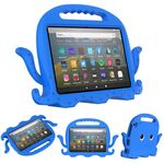 Per Amazon Kindle Fire HD 8 / HD 8 Plus Octopus Eva Shockproof Tablet Case con film sullo schermo e spalla (blu)