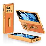 Custodia per telefono in pelle con cerniera magnetica per vivo X Fold GKK con supporto (arancione)
