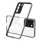 Per Samsung Galaxy S22 5G 3 in 1 Custodia per telefono con cornice per PC a colori TPU trasparente (nera)