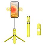 Bastone per selfie con treppiede a doppia luce con telecomando Bluetooth (giallo)