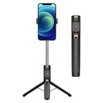 Treppiede per selfie con telecomando Bluetooth (nero)