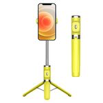 Selfie stick per treppiede con telecomando Bluetooth (giallo)