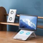 D33 2 staffa per lattamento per laptop per laptop a ventola Piegatura portatile Porta del tablet sollevabile (bianco)