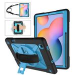 Per Samsung Galaxy Tab S6 Lite P610 Robot a colori a contrasto Custodia in silicone + PC Tablet (nero blu)