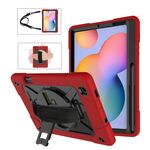 Per Samsung Galaxy Tab S6 Lite P610 Robot a colori a contrasto Custodia in silicone + PC Tablet (rosso nero)