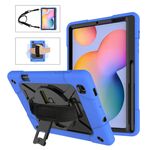 Per Samsung Galaxy Tab S6 Lite P610 Robot a colori a contrasto Custodia in silicone + PC Tablet (blu scuro nero)
