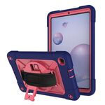Per Samsung Galaxy Tab A 8.4 T307 Robot a colori a contrasto Custodia in silicone + PC Tablet (blu navy rosa)