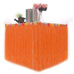Abito da tavola hawaiano Decorazioni da tavola per bazar festivo per feste al mare, dimensioni: 276x75 cm (arancione)