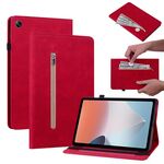 Per OPPO Pad Air Skin Feel Custodia per tablet in pelle con cerniera in tinta unita (rossa)