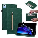 Custodia per tablet in pelle con cerniera in tinta unita Realme Pad X Skin Feel (verde)