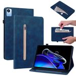 Custodia per tablet in pelle con cerniera in tinta unita Realme Pad X Skin Feel (blu)