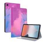 Per OPPO Pad Air Custodia per tablet in pelle con motivo ad acquerello (viola rosso)