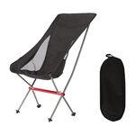 Sedia pieghevole in lega di alluminio ultraleggera portatile da spiaggia da campeggio all'aperto (nero)