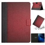 Per Samsung Galaxy Tab A 10.1 T580 Custodia per tablet in pelle a tinta unita con cuciture (rosso)