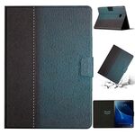 Per Samsung Galaxy Tab A 10.1 T580 Custodia per tablet in pelle a tinta unita con cuciture (verde)