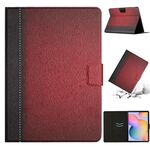 Per Samsung Galaxy Tab S6 Lite P610 Custodia per tablet in pelle tinta unita con cuciture (rosso)