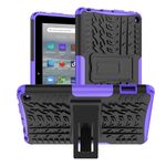 Per Amazon Kindle Fire 7 2022 Tyre Texture TPU + Custodia per tablet PC con supporto (viola)