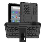 Per Amazon Kindle Fire 7 2022 Tyre Texture TPU + Custodia per tablet PC con supporto (nero)