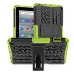 Per Amazon Kindle Fire 7 2022 Tyre Texture TPU + Custodia per tablet PC con supporto (verde)
