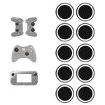 10 PCS Gamepad In Silicone Pulsante Luminoso Cap Rocker Cap Per PS5/PS4/PS3/ONE/360/PRO/serie X/S (Nero Cerchio Bianco)