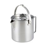 CW-307 Bollitore portatile per fornello da picnic in acciaio inossidabile Teiera Pentola sospesa (argento)