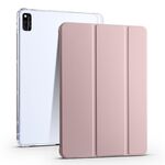 Per Honor V6 10,4 pollici 3 pieghevoli TPU Custodia in pelle Smart Smart (rosa ghiaccio)