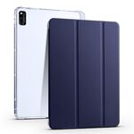 Per Honor V6 10.4 pollici 3-pieghevole TPU Custodia per tablet in pelle intelligente (blu scuro)