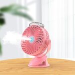 Ventola di raffreddamento stile clip da tavolo con ricarica USB, specifiche: Spray (rosa)