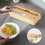 Scatola portaoggetti in legno per dispenser di fogli di alluminio per cassetto da cucina, stile: due fessure