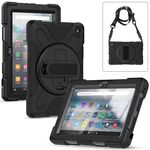 Per Amazon Kindle Fire 7 2022 Custodia rigida in silicone morbido per tablet per tutto il corpo (nero)