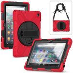 Per Amazon Kindle Fire 7 2022 Custodia rigida in silicone morbido per tablet per tutto il corpo (rosso)