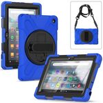 Per Amazon Kindle Fire 7 2022 Custodia rigida in silicone morbido per tablet per tutto il corpo (blu)
