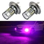 1 paio di fendinebbia a LED per auto stroboscopiche H7 12V 7W (luce viola)