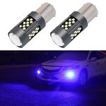 1 paio 1156 12V 7W fendinebbia a LED per auto continua (luce blu)