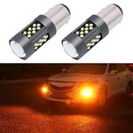 1 paio 1157 12V 7W fendinebbia a LED per auto continua (luce arancione)