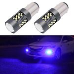 1 coppia 1157 12V 7W fendinebbia continua a LED per auto (luce blu)