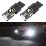 1 paio 7440 12V 7W fendinebbia a LED per auto continua (luce bianca)