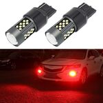 1 paio 7440 12V 7W fendinebbia a LED per auto continua (luce rossa)