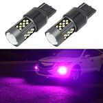1 paio 7440 12V 7W fendinebbia a LED per auto continua (luce viola)