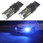 1 paio 7443 12V 7W fendinebbia a LED per auto continua (luce blu ghiaccio)