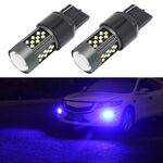1 paio 7443 12V 7W fendinebbia a LED per auto continua (luce blu)