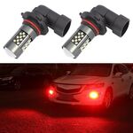 1 paio 9006 12V 7W fendinebbia a LED per auto continua (luce rossa)