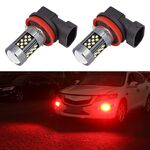 1 paio di fendinebbia a LED per auto H11 12V 7W (luce rossa)