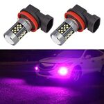 1 paio di fendinebbia a LED per auto H11 12V 7W (luce viola)