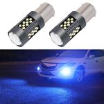 1 paio di fendinebbia a LED per auto stroboscopiche 1156 12V 7W (luce blu ghiaccio)