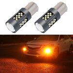 1 paio di fendinebbia a LED per auto stroboscopiche 1156 12V 7W (luce arancione)