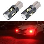 1 paio di fendinebbia a LED per auto stroboscopiche 1156 12V 7W (luce rossa)