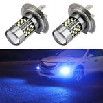 1 paio di fendinebbia a LED per auto stroboscopiche H7 12V 7W (luce blu ghiaccio)