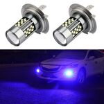 1 paio di fendinebbia a LED per auto stroboscopiche H7 12V 7W (luce blu)