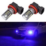 1 paio di fendinebbia a LED per auto stroboscopiche H11 12V 7W (luce blu)